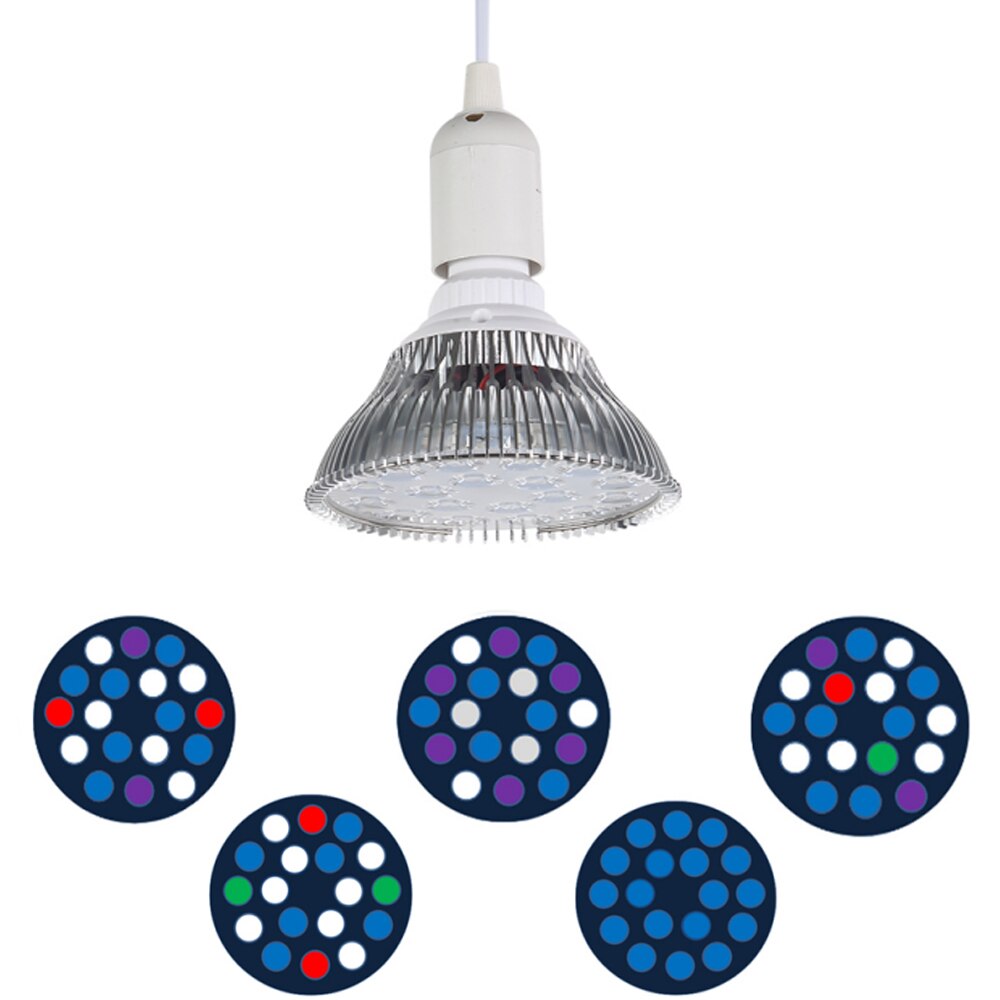 54W LED Reef Aquarium Lamp Full Spectrum PAR38 E27 Plants Grow Light for Nano Fresh Water Fish Tanks