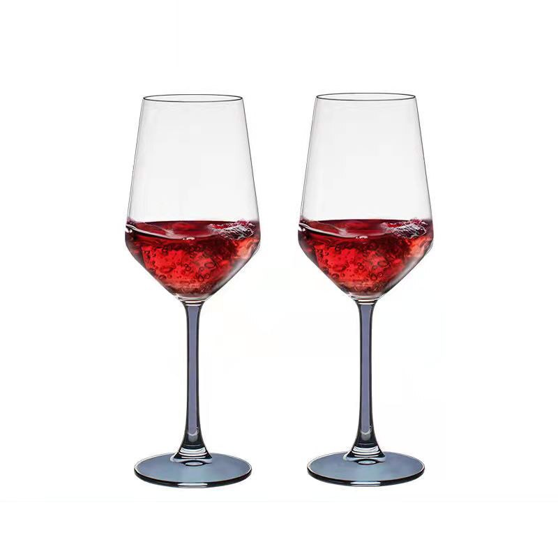 Vasos de cristal de Color rosa para cocina, Copa bonita, utensilios de cocina, champán, Burdeos, de boda, de amante de cumpleaños, 2 piezas: 2 pcs grey