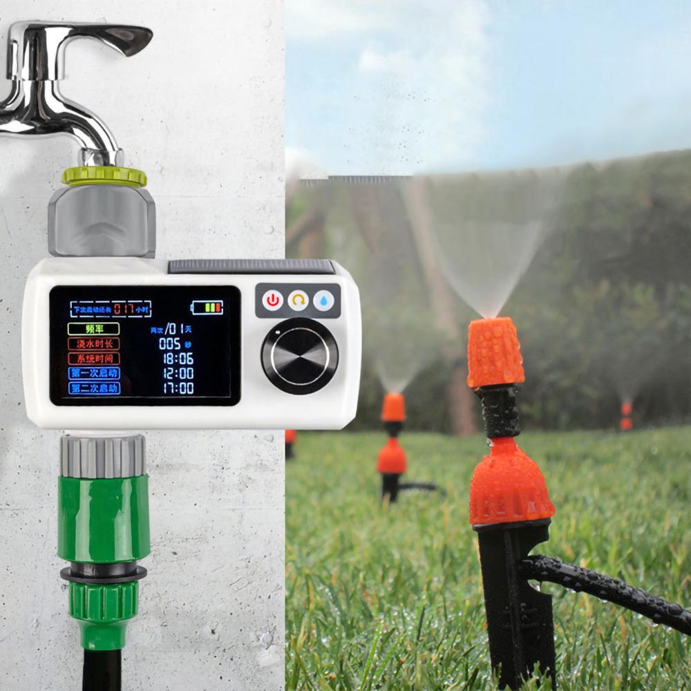 Automatic Electronic Irrigation Controllers Solar Power Water Timer LCD Garden Watering Home Digital Intelligence Watering Syste