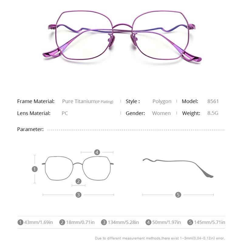 FONEX – monture de lunettes en titane pour femmes, de à la , surdimensionnée, carrée, Prescription optique, myopie, , 8561