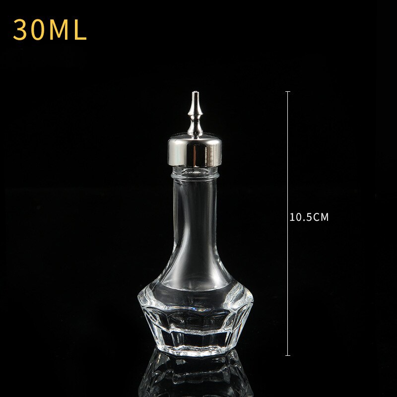 Bitters-botella de vidrio para cóctel, herramientas para barman, 30ml/50ml: Silver cover 30ml