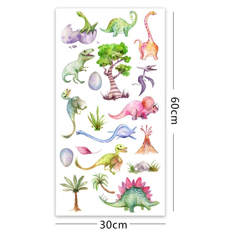 Cartoon Kleurrijke Dinosaurussen Muurstickers Pvc Diy Kinderkamer Nursery Home Decoration Muurstickers Achtergrond Behang Mooie