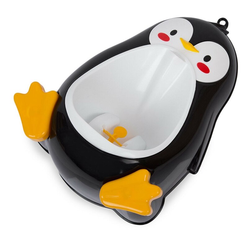 Babyjongen potje zindelijkheidstraining pinguïn kinderen staand verticaal urinoir jongens plassen baby peuter muurbevestigd