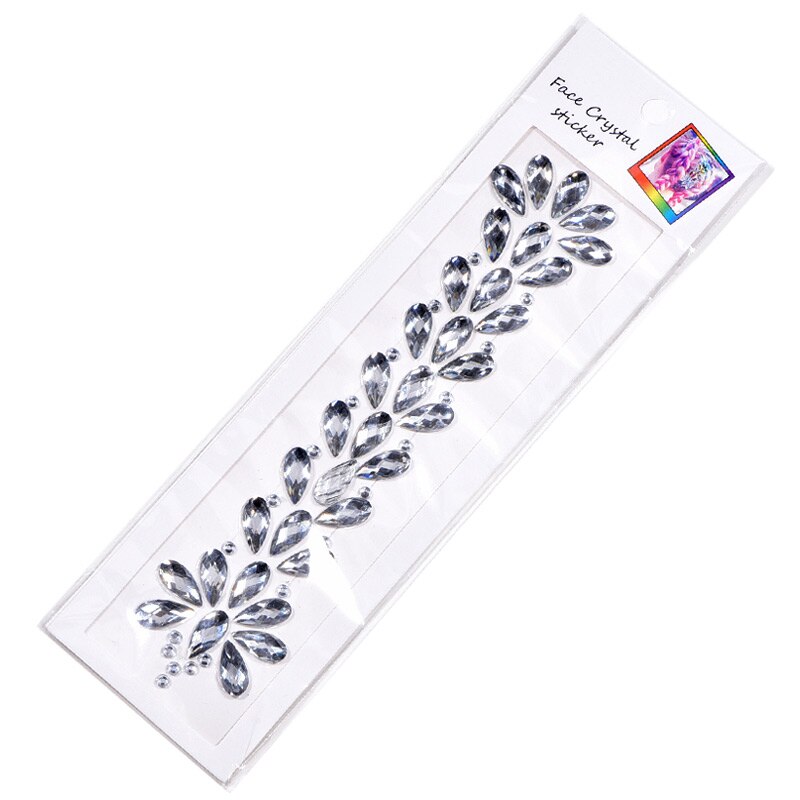 6 Sets Mode Lichtgevende Haar Stickers Gems Haar Body Tijdelijke Tattoos Haar Stickers Gems voor Maskerade Festival Partij B3886: F01