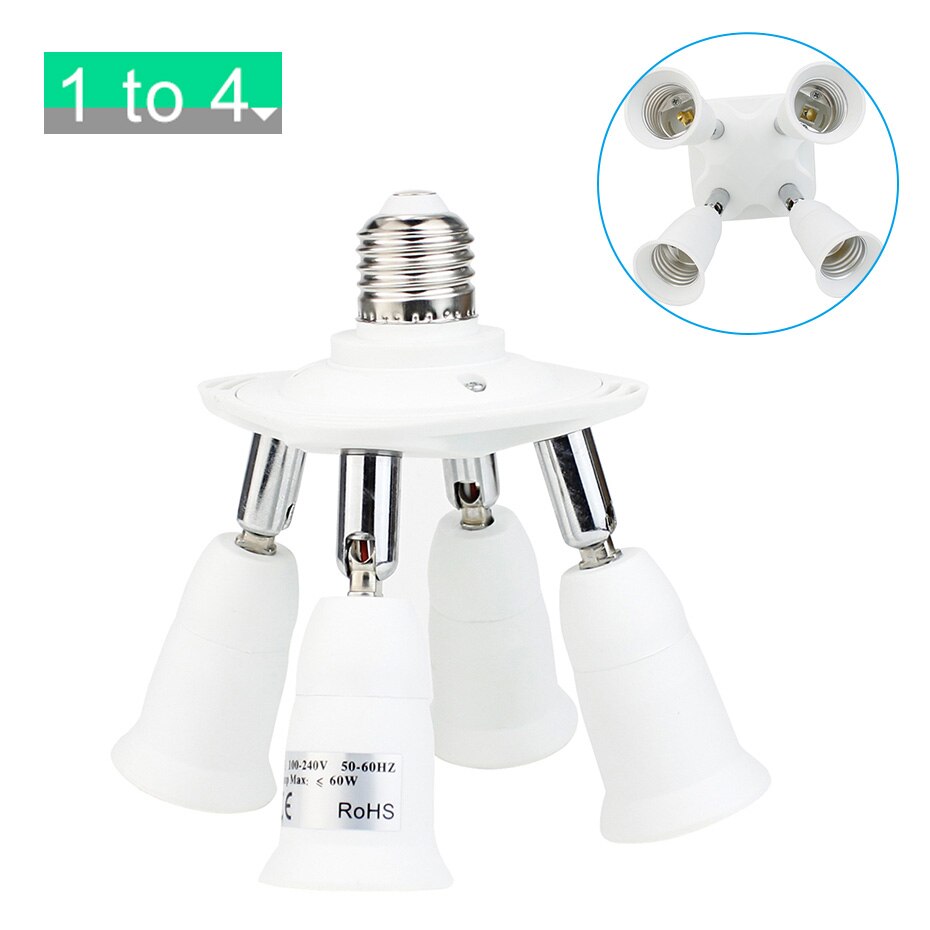 1/3/4/5 E27 Lamp Bases in 1 Adjustable E27 Socket Fitting For Bulb Light Ampoule Douille Holder Adapter Lighting Accessories: E27  1 to 4