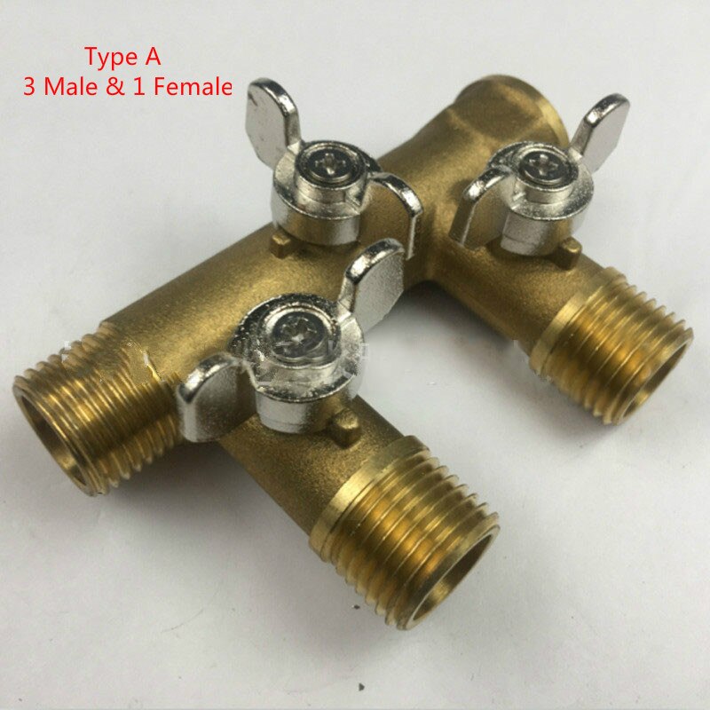 G1/2 inch Brass ball valve four way valve Solar Drain Fill Valve manifold Diverter water valve switch DN15