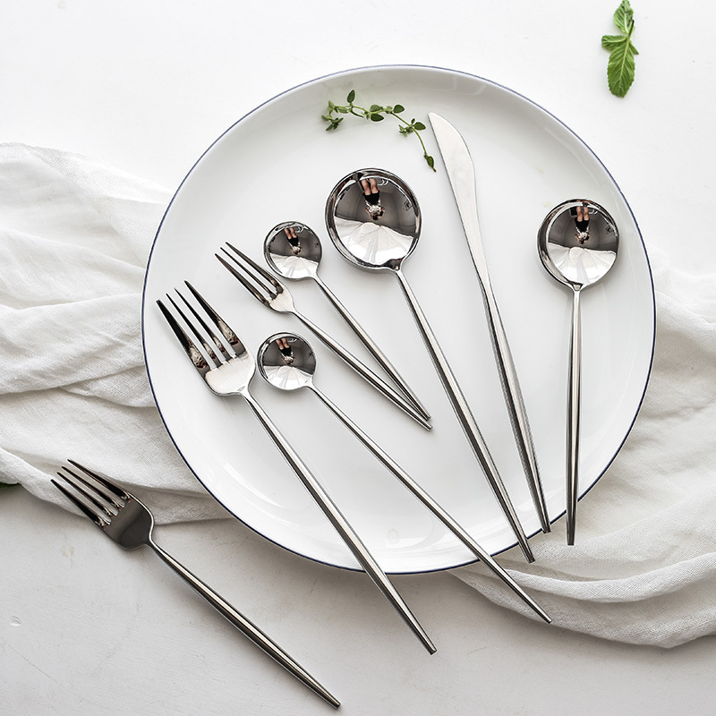 Bestek Glod Zilver Rvs Bestekset Bestek Vork Lepel Mes Set Dessert Vork Lepel Diner Opscheplepel Servies