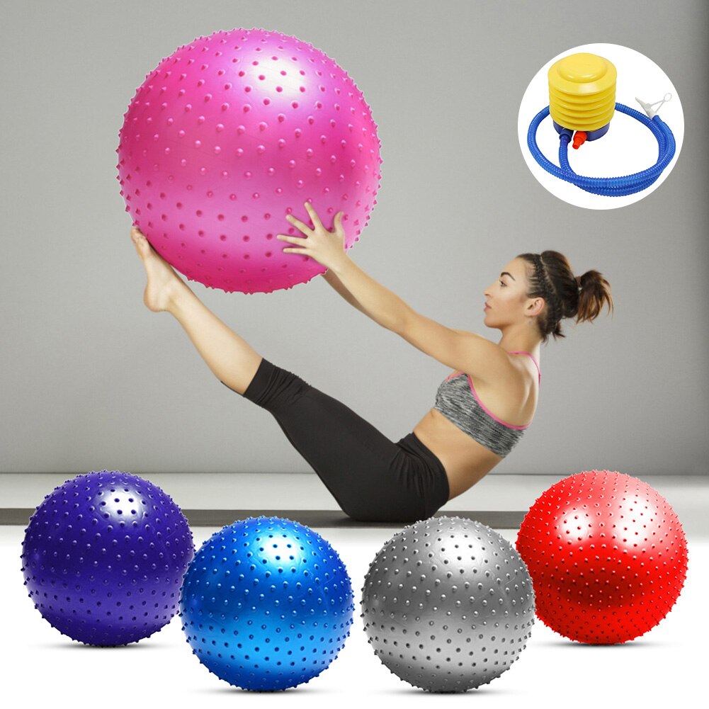 75cm Round Workout Fitness Massage Ball Inflatable Body Balance Pilates Yoga Ball with Pump Body Massage Relieve Pain