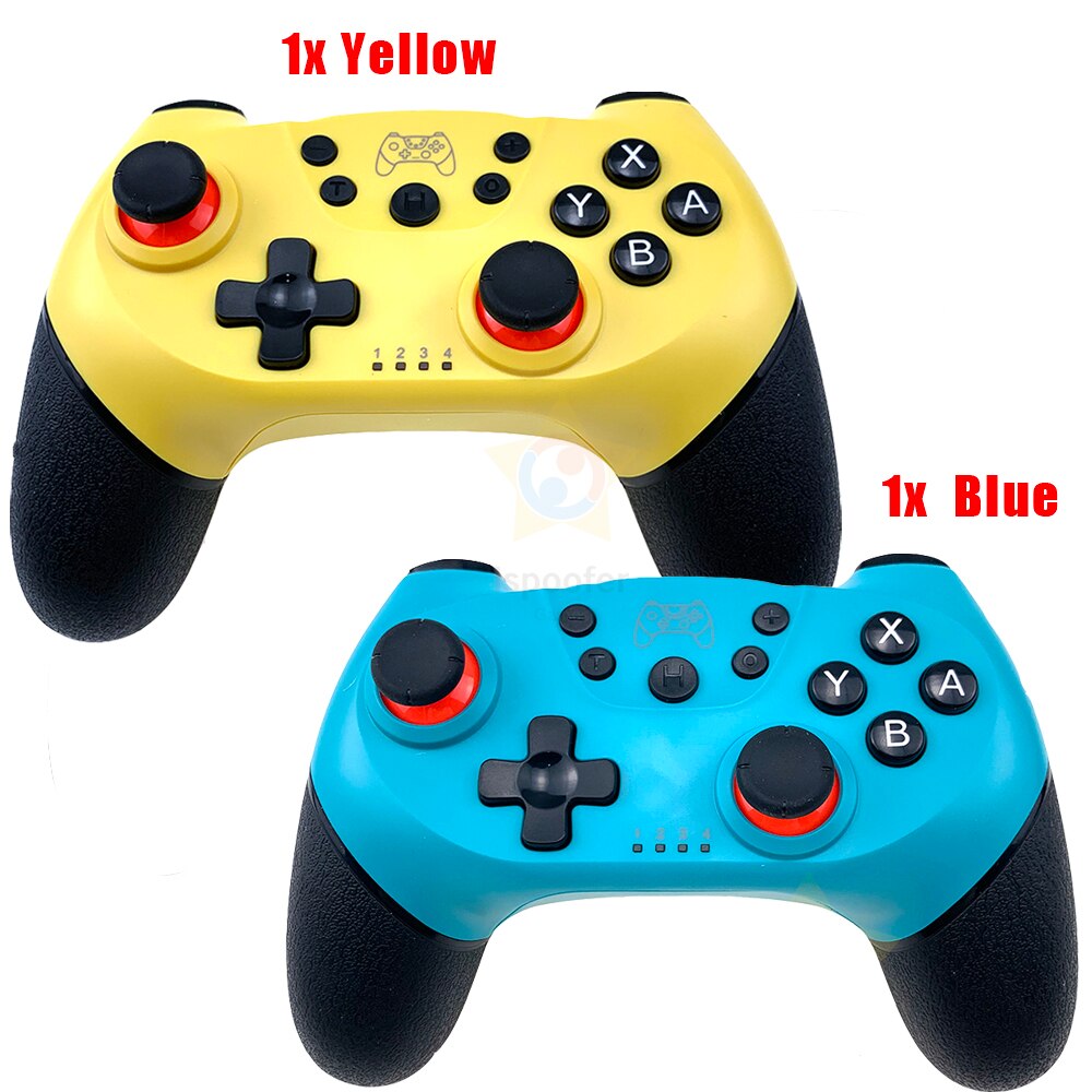 1/2 Pcs Wireless Bluetooth-compati Pro Controller Gamepad Joypad Remote Joystick for Nintend Switch Console Game Accessories: 1Blue 1Yellow