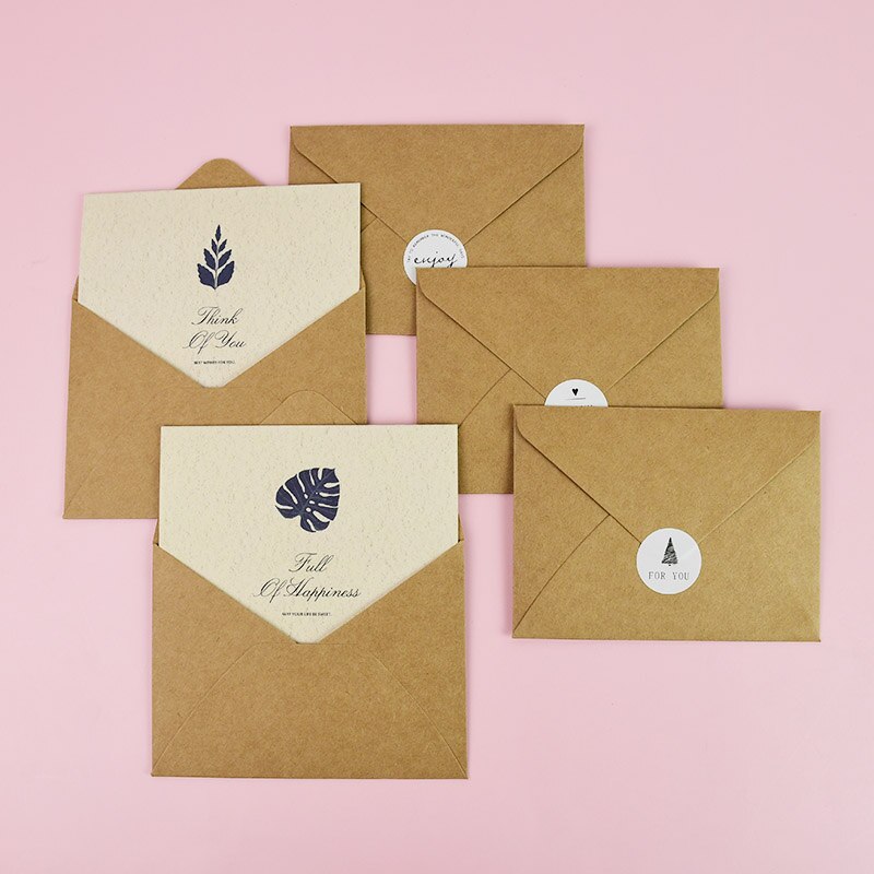 5 Stks/set Vintage Kraft Envelop Bericht Kaart Trouwkaarten Venster Envelop Brief Envelop