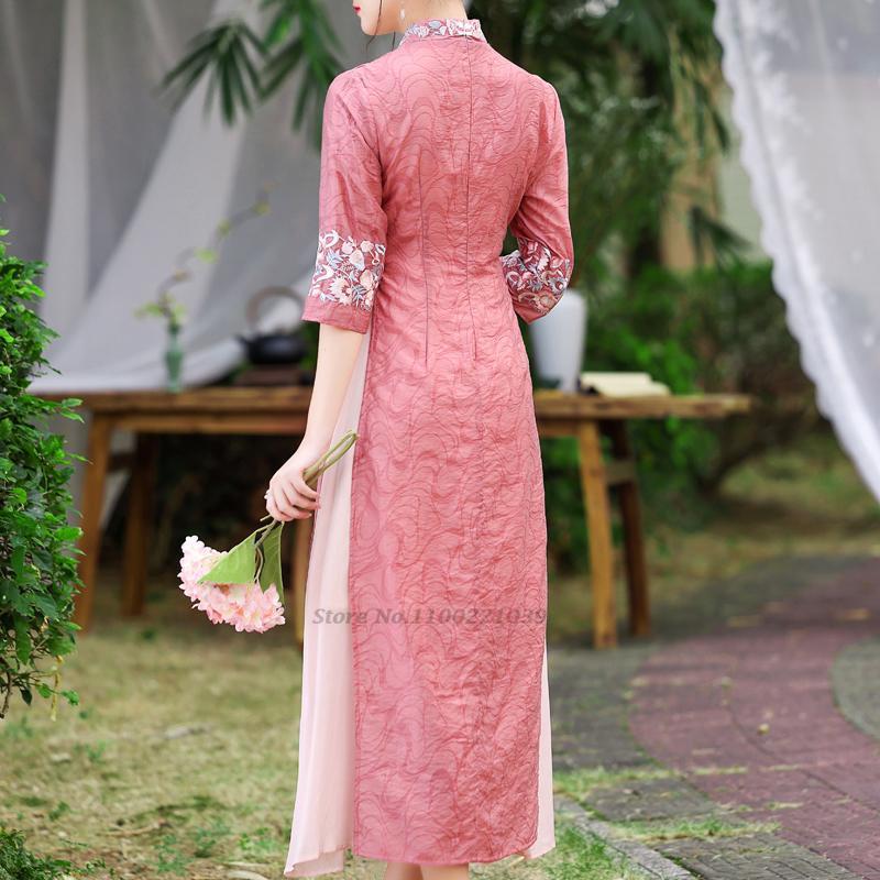Robe qipao traditionnelle chinoise en dentelle, tenue de soirée traditionnelle, élégante, 2022