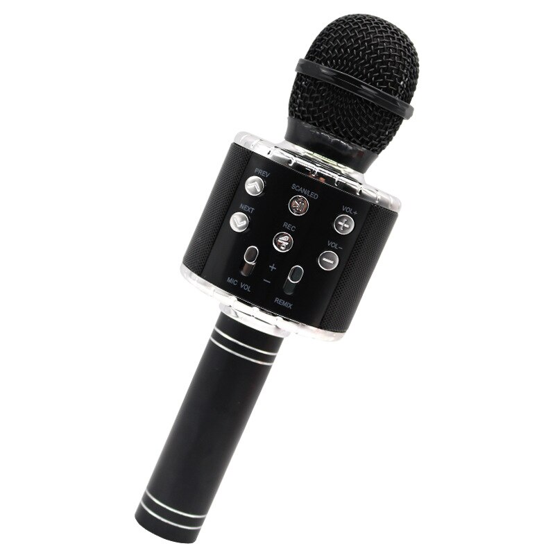 Microfono Karaoke MAMEN - Bluetooth Wireless 4.2.2 - Cambia Voce - Batteria 1800 mAh - Microfono Condensatore Portatile: Nero Oro