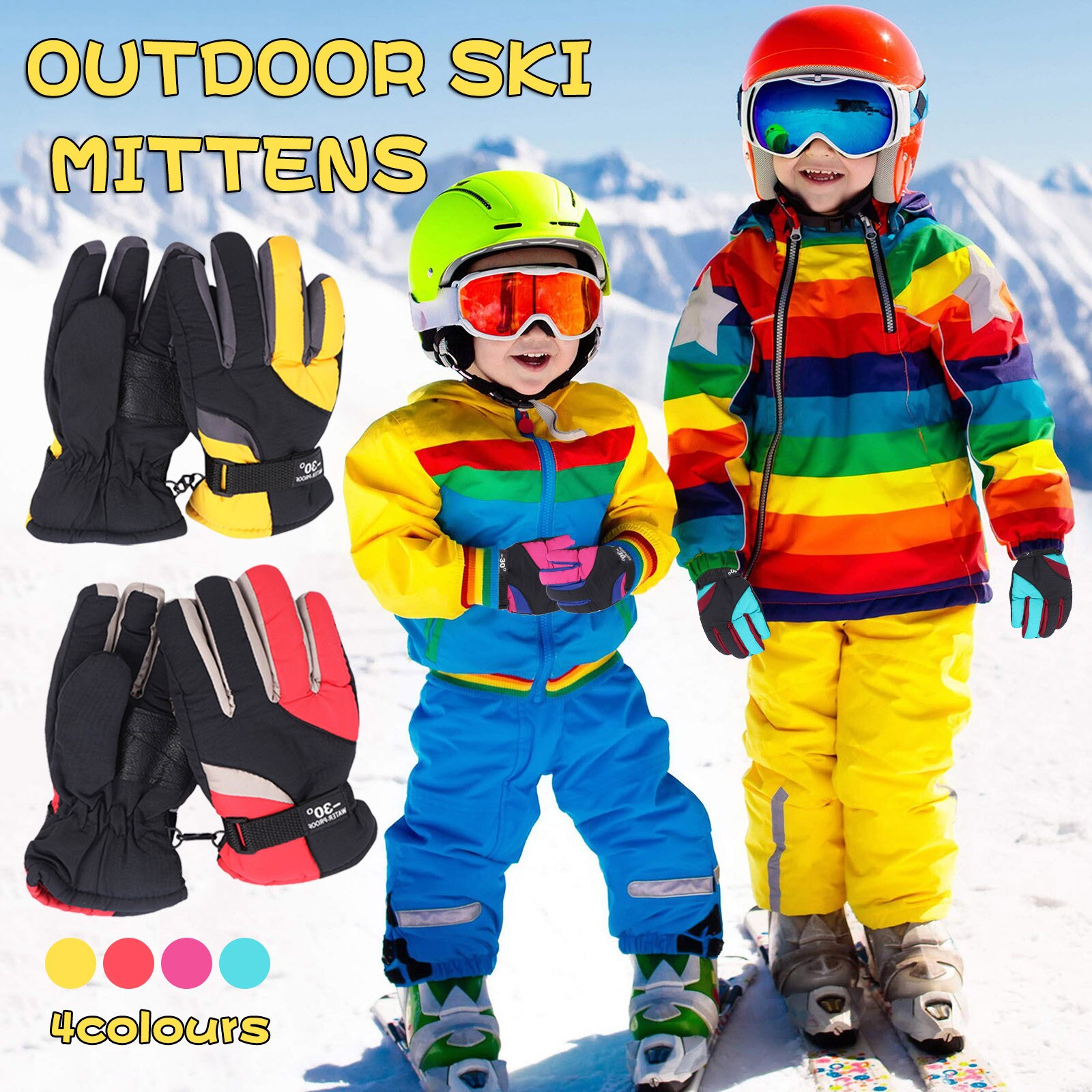 Winter Handschuhe Für freundlicher Jungen Mädchen Schnee Winddicht Fäustlinge Radfahren Fahrrad Fahrrad draussen Camping Sport Ski Warme Handschuhe 19-24 monat