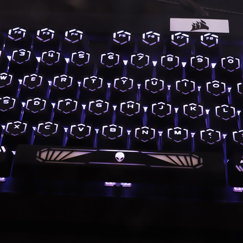 1 Set High-End Backlit Keycap Voor Alien Mechanische Toetsenbord Zwart Gat Coating Key Cap Voor Corsair K70 K95 razer Cherry