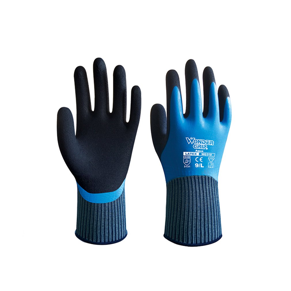 Wonder Grip-guantes WG-318 de seguridad universales, anticortes, resistentes al agua, para jardín, emulsión