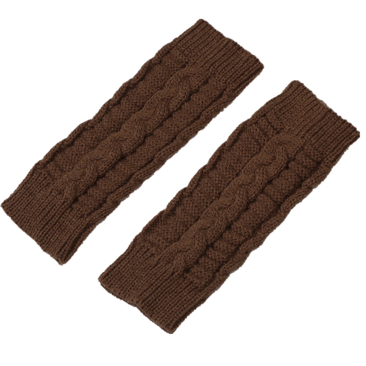 Gants sans doigts pour femmes, mitaines chaudes tricotées, extensibles, avec trou pour le pouce et les bras, hiver, noir, rouge et gris