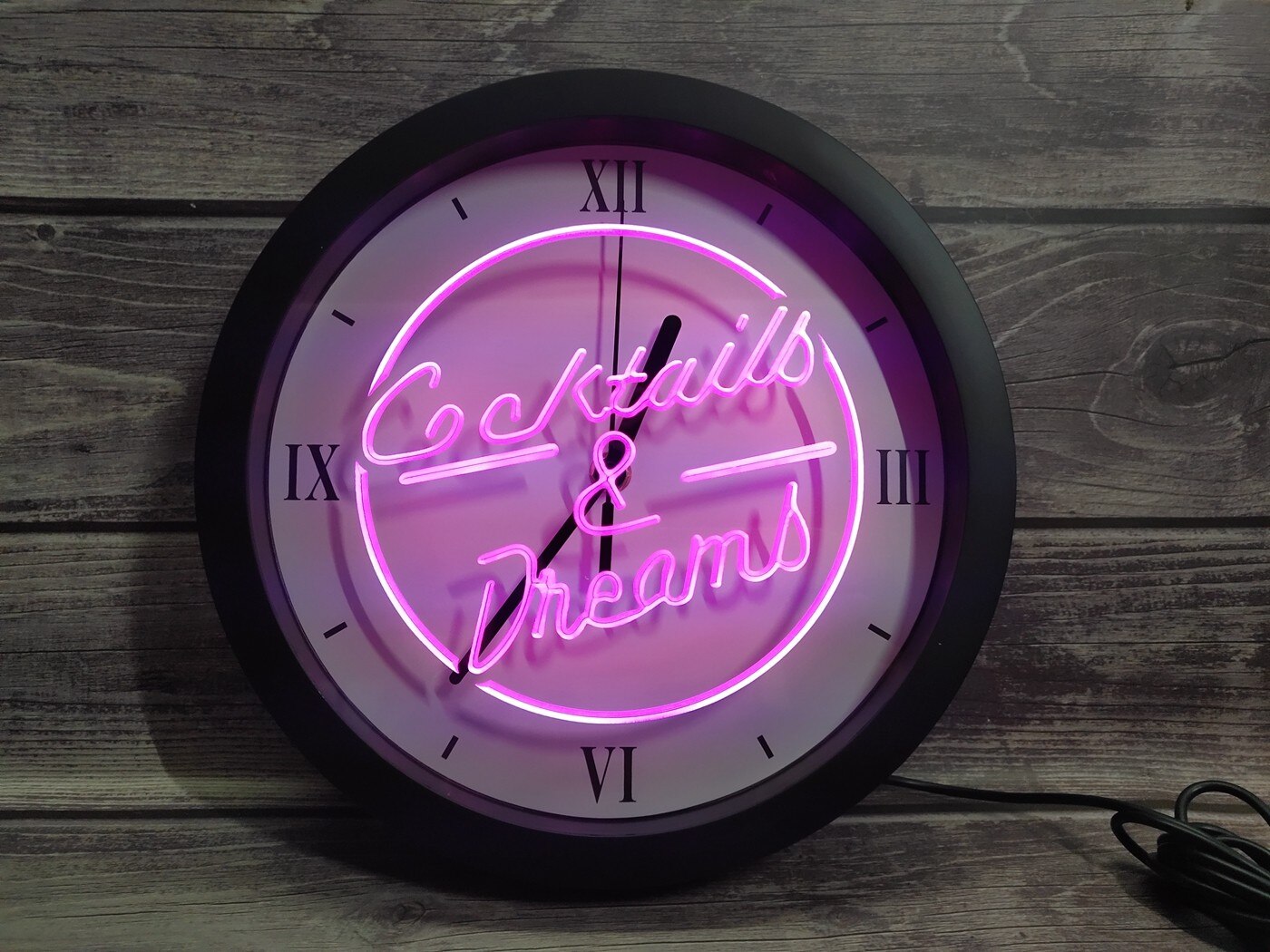 Horloge murale pour cocktail et Bar à bière, application de vin, rvb 5050 Led, enseignes lumineuses au néon, a0b079