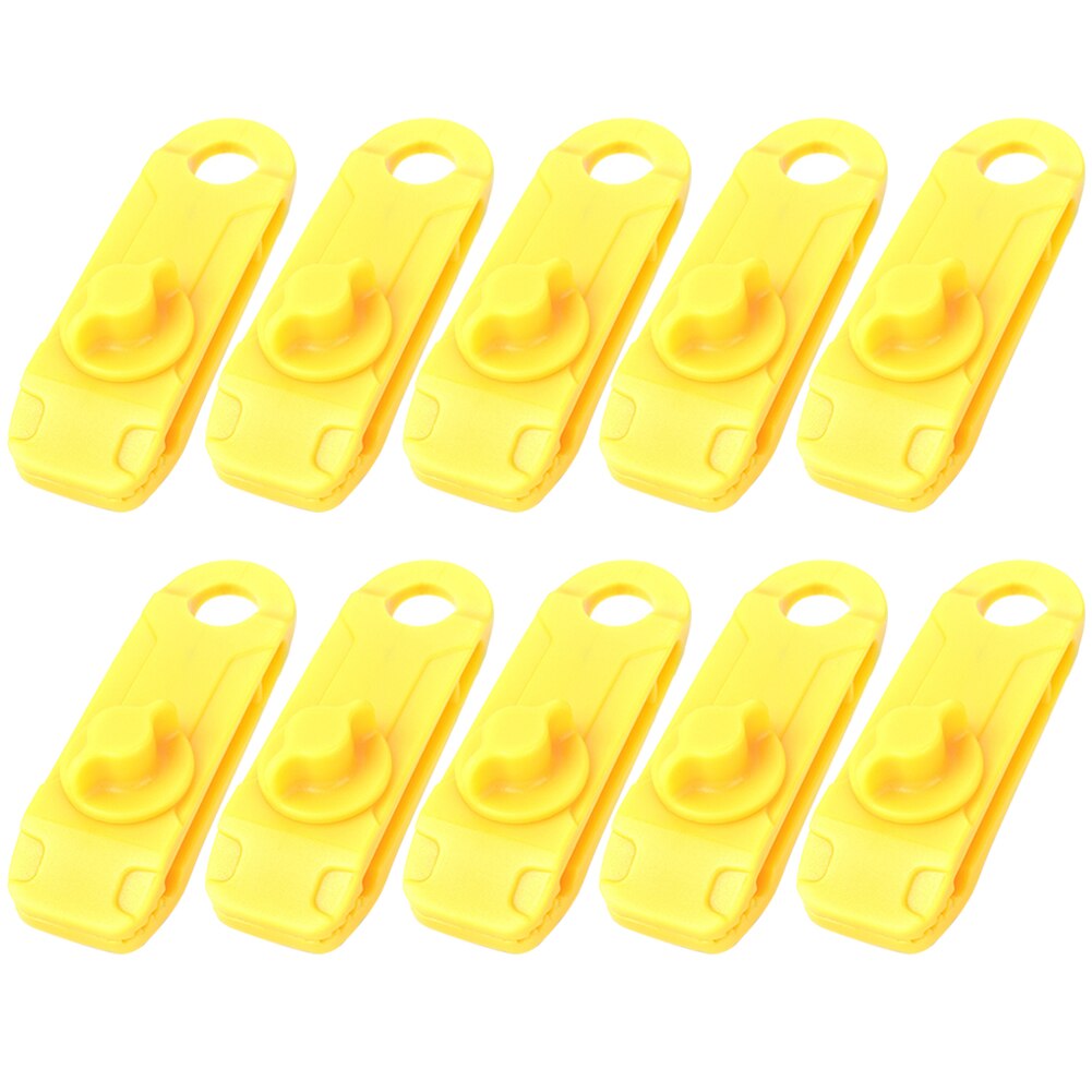 10Pcs Camping Tent Winddicht Herbruikbare Bevestiging Shark Clips Klemmen Draagbare Luifel Luifel Tarp Koord Gesp Spanner Tent Accessoire: YELLOW