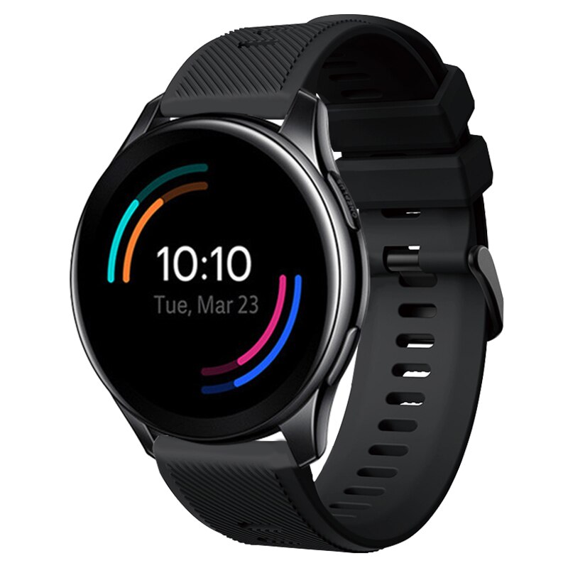 Silikonarmband für oneplus watch 22mm, ersatzarmband für smartwatch, schnellverschluss, streifenmuster, strukturierte oberfläche, armbandzubehör