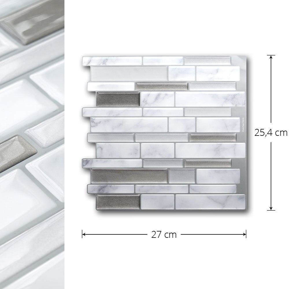 Abnehmbare Zauberstab Aufkleber Carrara Marmor 3D Wirkung Tapete Wasserdichte Kleber Fliesen DIY Tapeten für Küche Schlecht Küche: 705