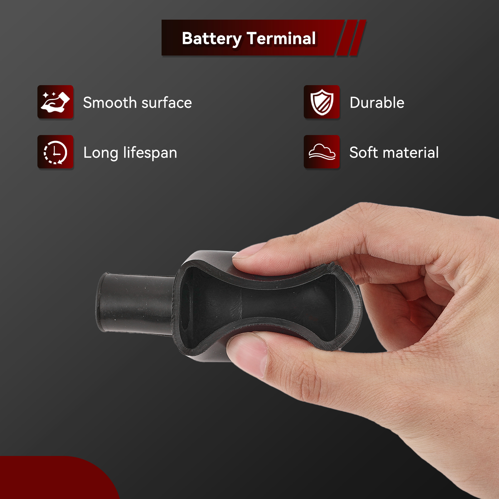 Tapa de Terminal de batería de coche Universal, cubiertas de terminales positivas negativas, Protector de baterías de repuesto, accesorios para coche, 1 par