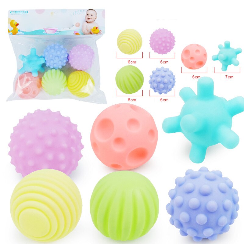 Learn Climbing Ball Teether Fun Soft Rubber Pinch Player Catch Ball Multi Texture Combination Environmental Protection: Default Title