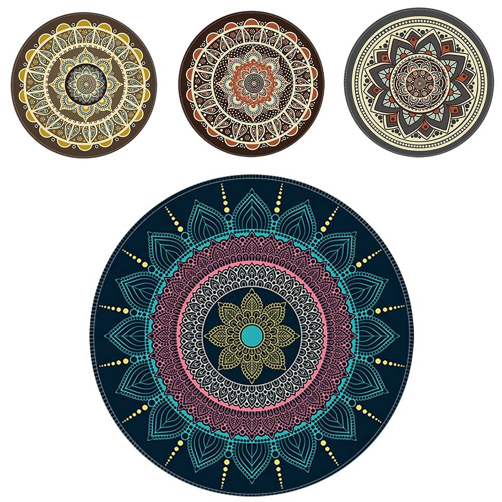 20cm Vintage Style bohème rond ordinateur 3D jeu tapis tapis de souris tapis anti-dérapant tapis de souris