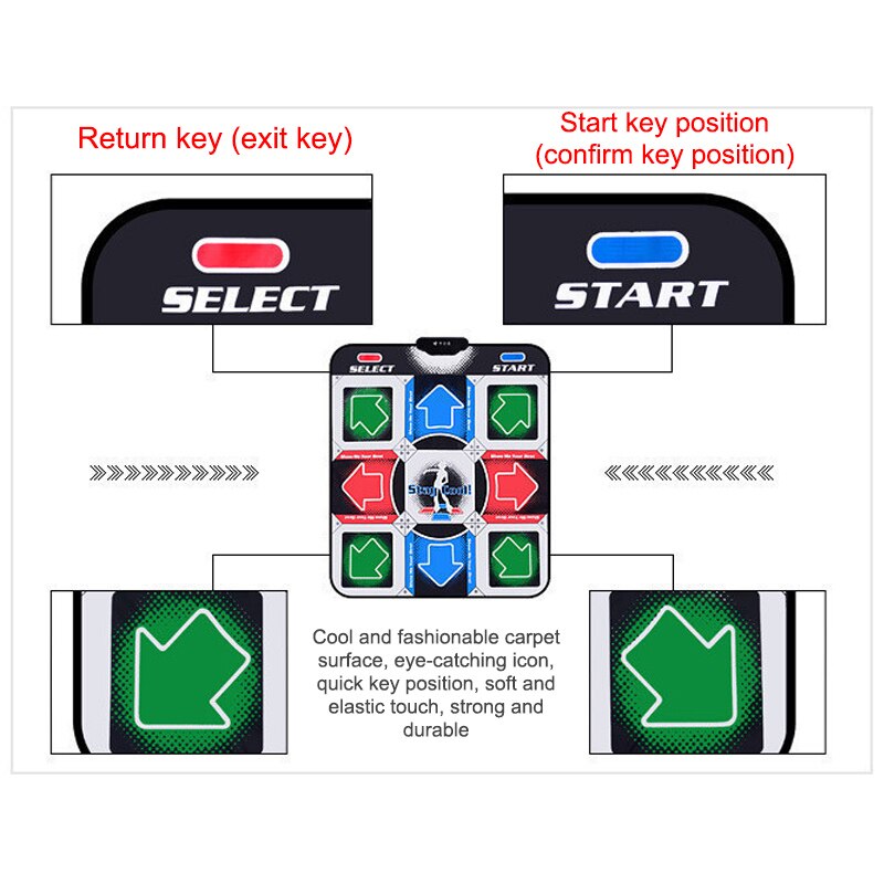 Non-slip Dancing Deken Dansmat Dansmat Dansen Stap Pads Naar Pc Met Usb EDF88