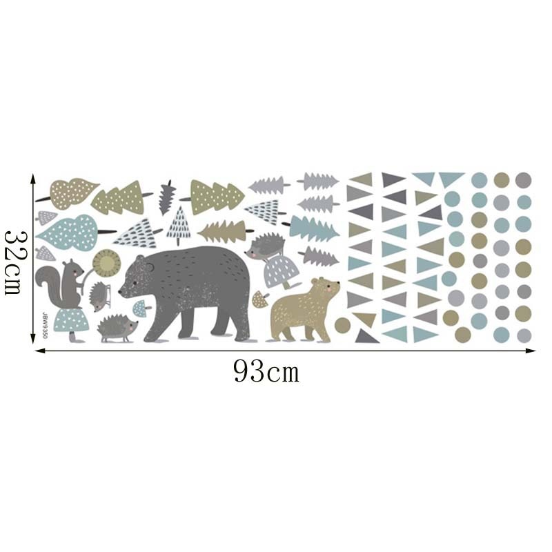 Ins Dier Stippen Bos Beer Muursticker Voor Nursery Kinderkamer Woonkamer Behang Home Decor Muurtattoo