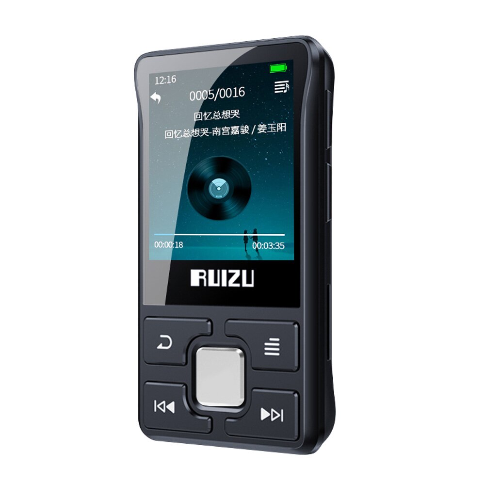 RUIZU-REPRODUCTOR DE música funcional X55 Clip Sport, portátil, con Bluetooth, MP3, 8GB, pantalla a Color, compatible con tarjeta TF, FM, grabación HD,