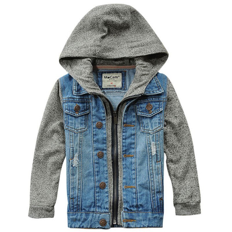 Giacca di jeans per ragazzi giacca da bambino classica con cappuccio Top caldo per 1-12 anni giacca da bambino per bambino cappotto di jeans Top abiti: 2T