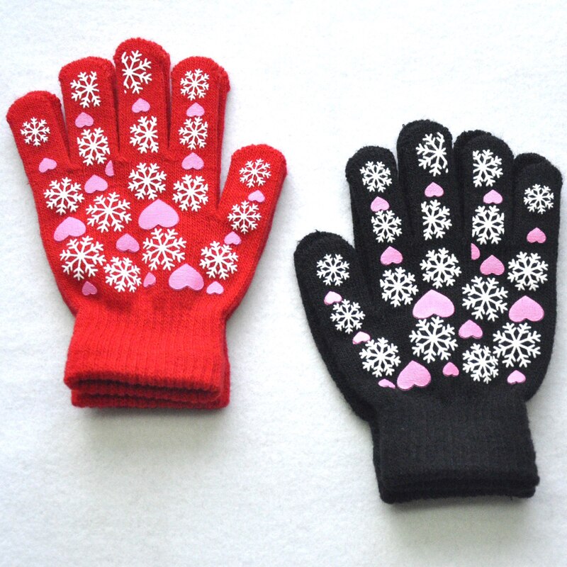 Warmom Nette Kind Fäustlinge freundlicher Winter Gestrickte Handschuhe Für Jungen Mädchen Schneeflocke Liebe aufbringen Fingerling Luvas Warme Fäustling