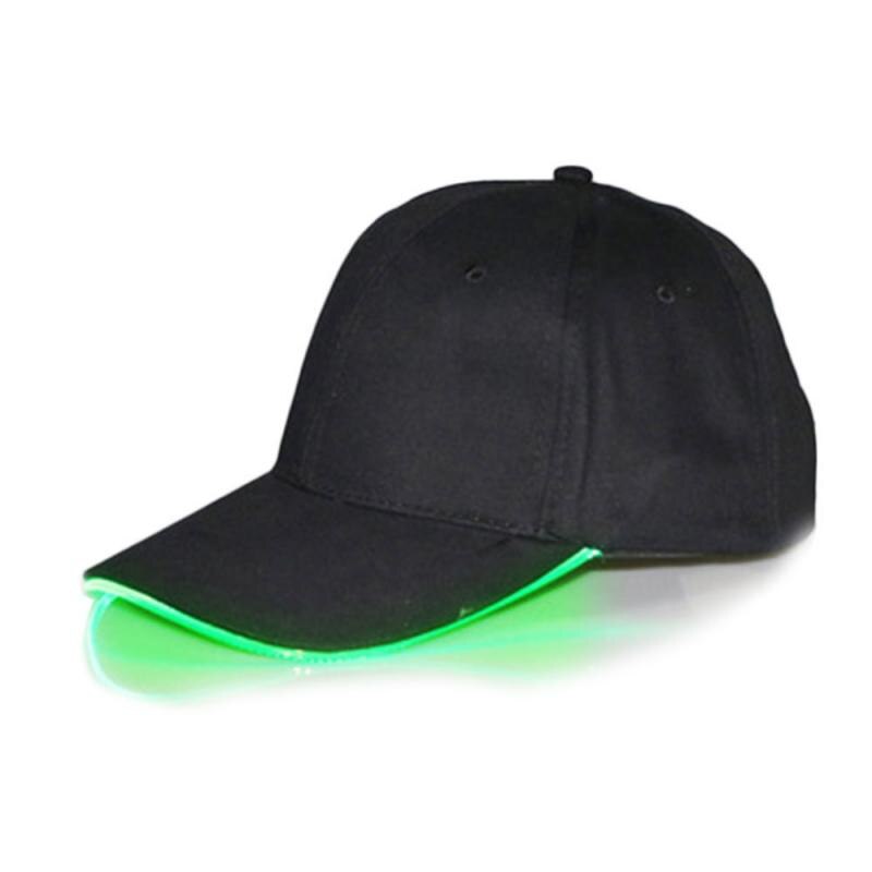 Prachtige Led Lichtgevende Glasvezel Baseball Cap Mode Unisex Effen Kleur Led Lichtgevende Baseball Cap Christmas Party Hat Cap: 02