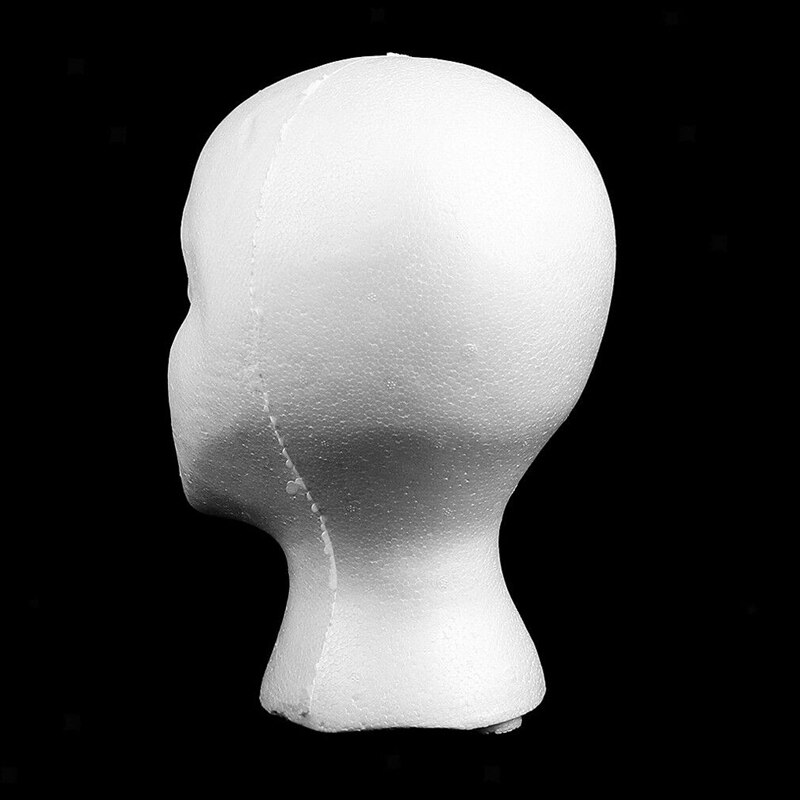 Vrouwelijke Witte Doorbuiging Hoofd Polystyreen Piepschuim Foam Hoofd Model Stand Pruik Haar Hoed Headset Mannequin Hoofd Display Stand Rack