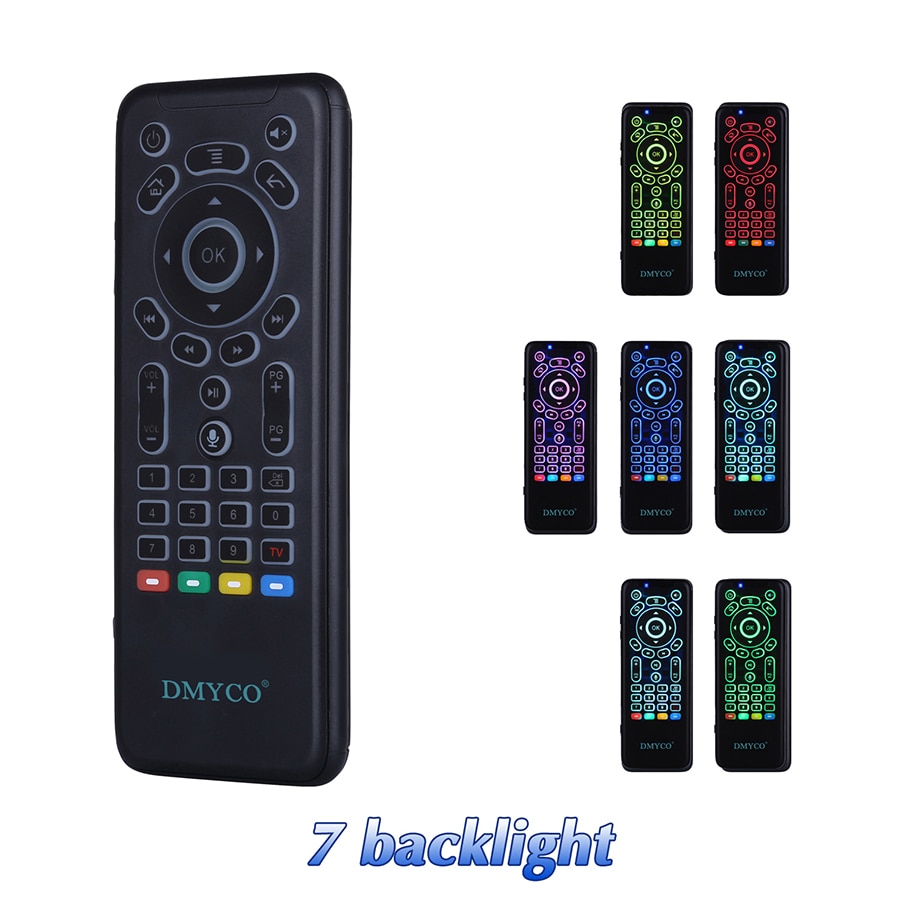 Newest Mini Wireless Keyboard 2.4G Russian Touchpad Voice Remote 7 Color Backlit USB Keyboard For PC Smart TV Android TV Box H96