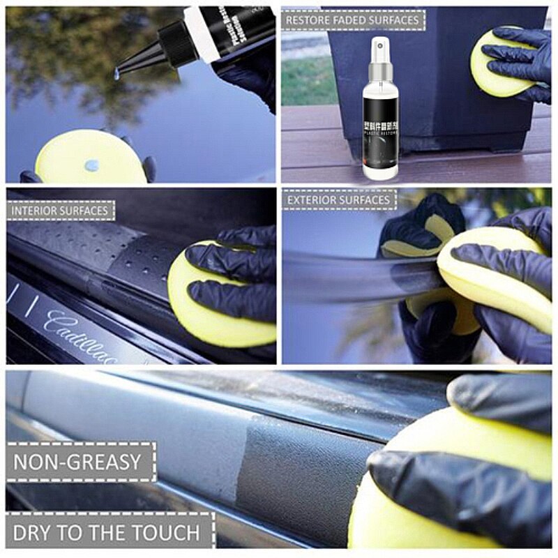 30ml Plastic Parts Retreading Agent Wax Instrument Panel Auto Interior Auto Plastic Renovated Coating Car Light Cleaner