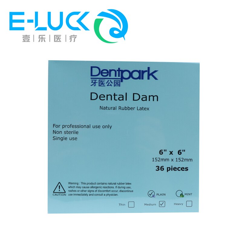 1Box Dental Dam Sheet Blue Non Sterile Dental Rubber Dam Nature Latex For 5*5 And 6*6: 6X6 36pcs