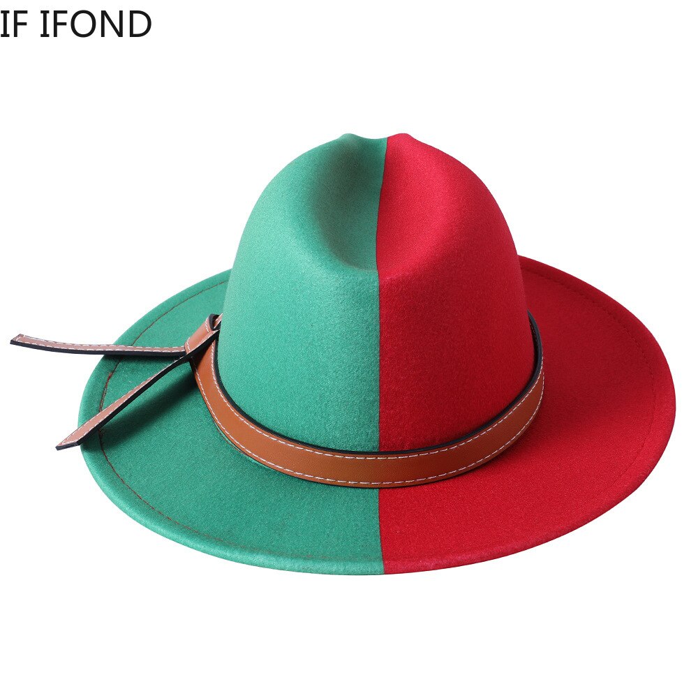 Fedora Hats For Women Patchwork Panama Dress Formal Wedding Women Hats Felted Jazz Hats Sombreros De Mujer