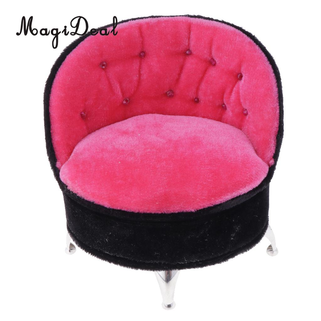 1/6 Scale European Style Single Sofa Chair with Rhinestone Dolls House Bedroom Living Room Furniture Decoration Model Toy