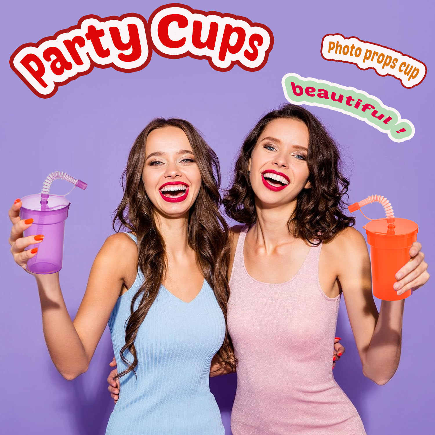 Tazas Sipper de neón: tazas coloridas y a prueba de derrames con tapas y pajitas, ideales para eventos escolares, fiestas temáticas y fiestas de cumpleaños