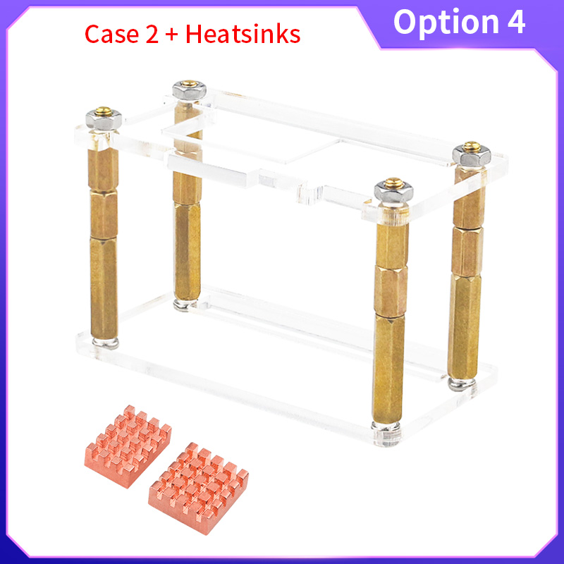 Orange Pi Zero 2 W Acrylic Case Transparent Shell Protective Box Optional Copper Heatsink for Single Board Computer OPi Zero 2W: Blue