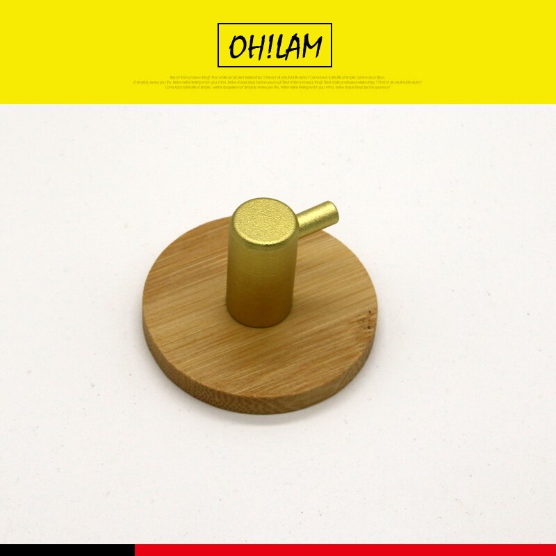 Soporte de pared de bambú adhesivo 3M, 3 ganchos, 1 unidad, colgador de ropa, abrigo, sombrero, fila, toalla, Perchero de ropa, oro: 1Hook G