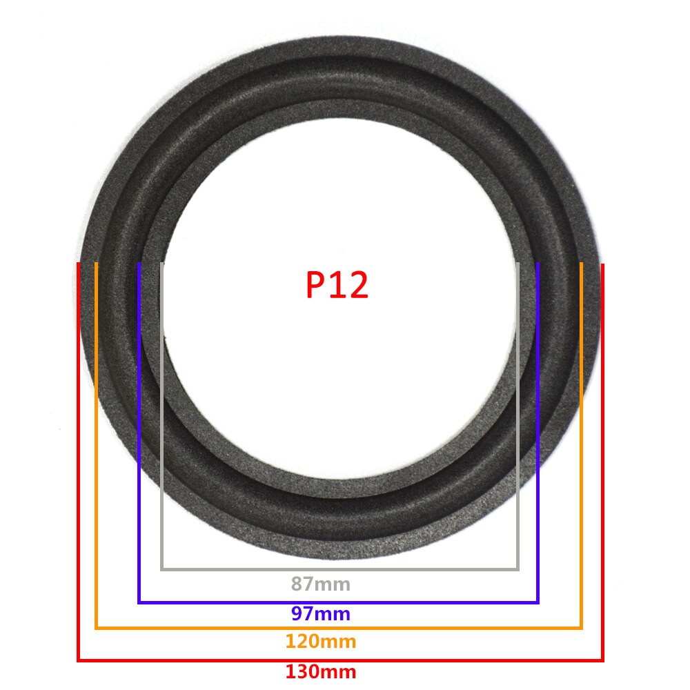 Altavoz de espuma de 5 pulgadas con borde envolvente, Woofer de reparación de borde plegable, anillo de Subwoofer, bricolaje, Accesorios de reparación, suspensión de altavoz: 1 Piece / P12