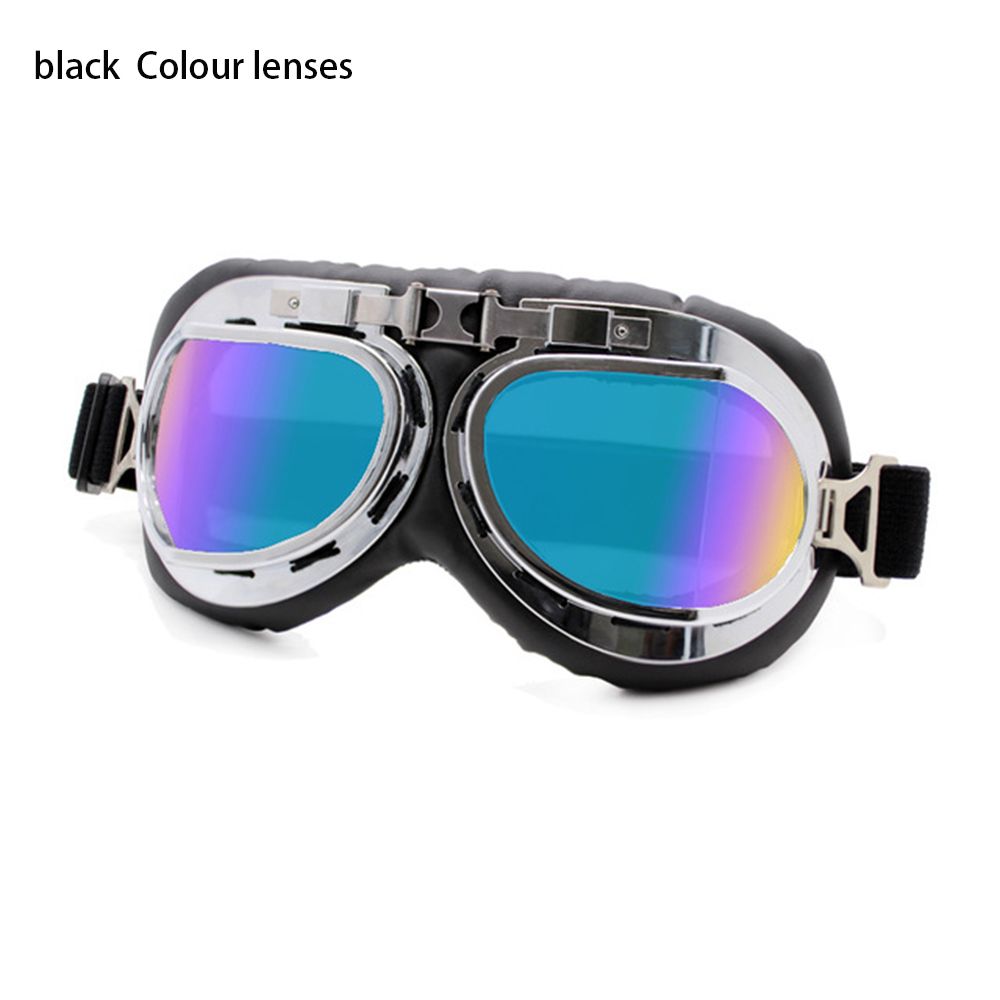 Retro Vintage Pilot Goggles Motor Protective Gear Glasses For Motorcycle Cruiser Cafe Scooter: green