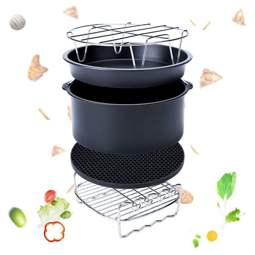 Support de cuisson rond 304 en acier inoxydable cuisson et refroidissement support de cuisson à la vapeur support de fil ustensiles de cuisine adaptés pour friteuse à Air * D