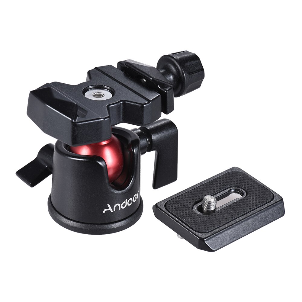 Andoer mini kuglehoved bordplade stativ stativ panorama fotograferingshoved til canon nikon sony dslr spejlløst kamera videokamera