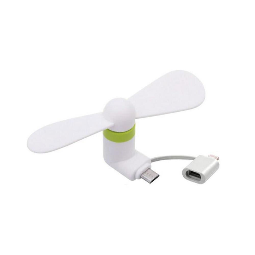 Draagbare Mini Mode 2 in 1 Mini Draagbare USB Ventilator Elektrische Lucht Koeler Ventilator Voor iPhone Samsung: White