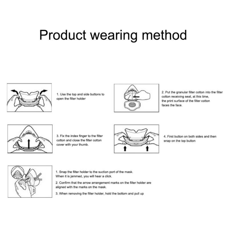 Máscara de Gas de media cara respiratoria a prueba de polvo filtros de alta eficiencia protección de grado Industrial Anti PM2.5 almohadilla de máscara respiradora