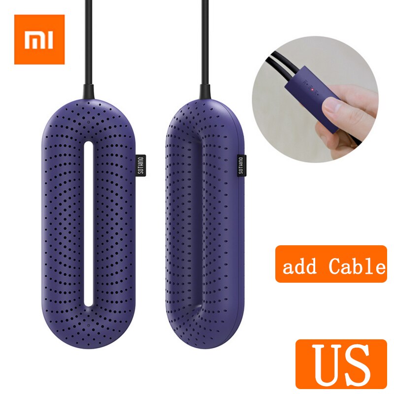 Xiaomi Sothing Zero-One Household Shoes Dryer Portable Electric Sterilization Shoe UV Constant Temperature Drying Deodorization: Purple Add Cable US
