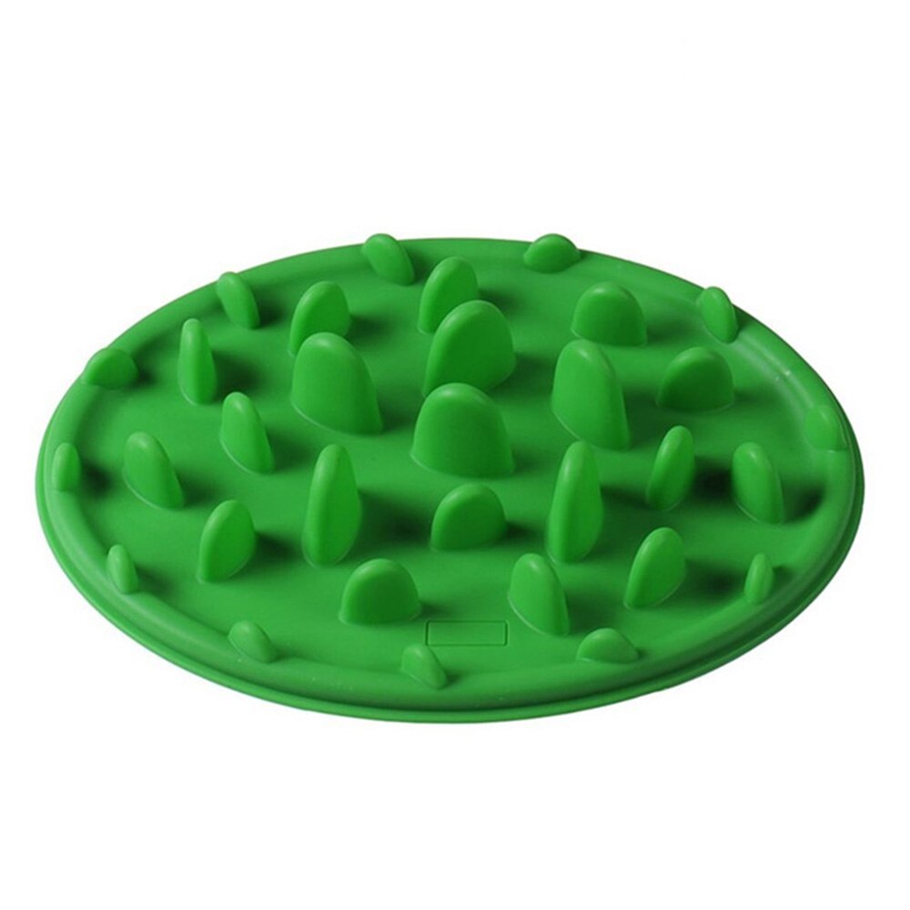 Pet Dog Feeding Food Dish Bowl Slow Feeder Puzzle Anti-Choke Silicone Puppy Slow Eating Feeder Dish for Small Medium dogs Cats: Green / S(25x18cm)